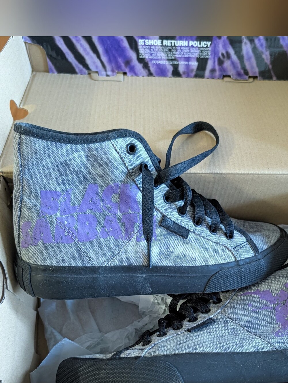 DC x Black Sabbath collab Hi top Skate Shoes